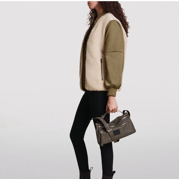 NWT All Saints Suri Bomber in Olive - Picture 3 of 9